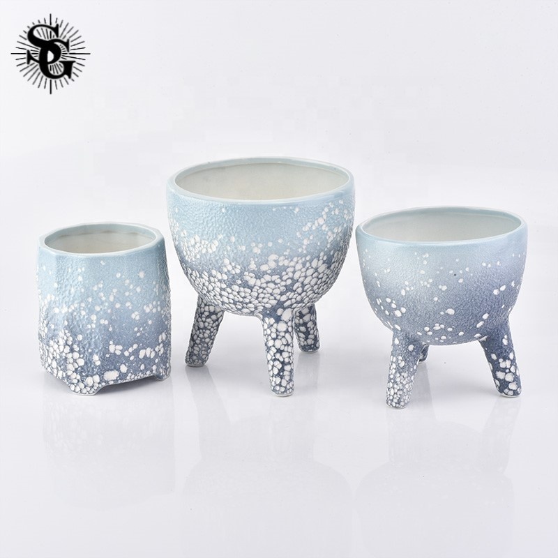 Sunny 423ml 260g blue appearance ceramic candle jars with great quality