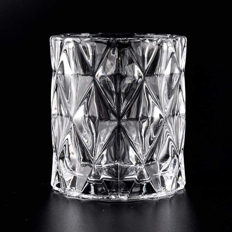 Diamond glass candle jar for luxury brand