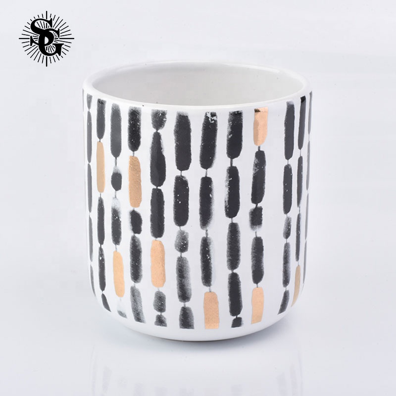 Sunny 400ml ceramic candle jar with lids