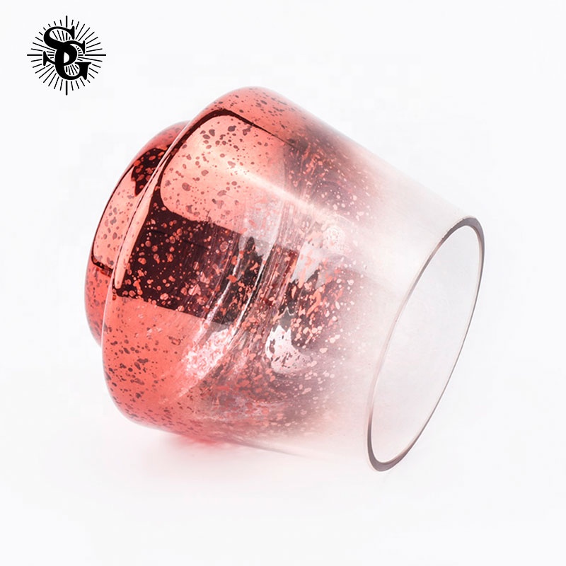 Sunny good material pretty pink glass candle jar