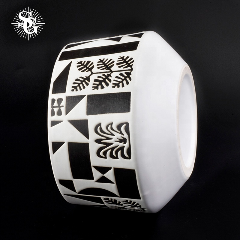 Sunny custom pattern 1000ml ceramic candle holders