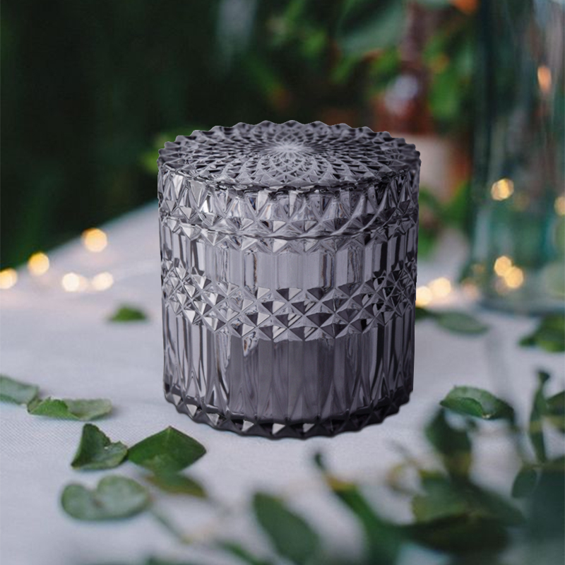 wedding decor glass candle containers with lids