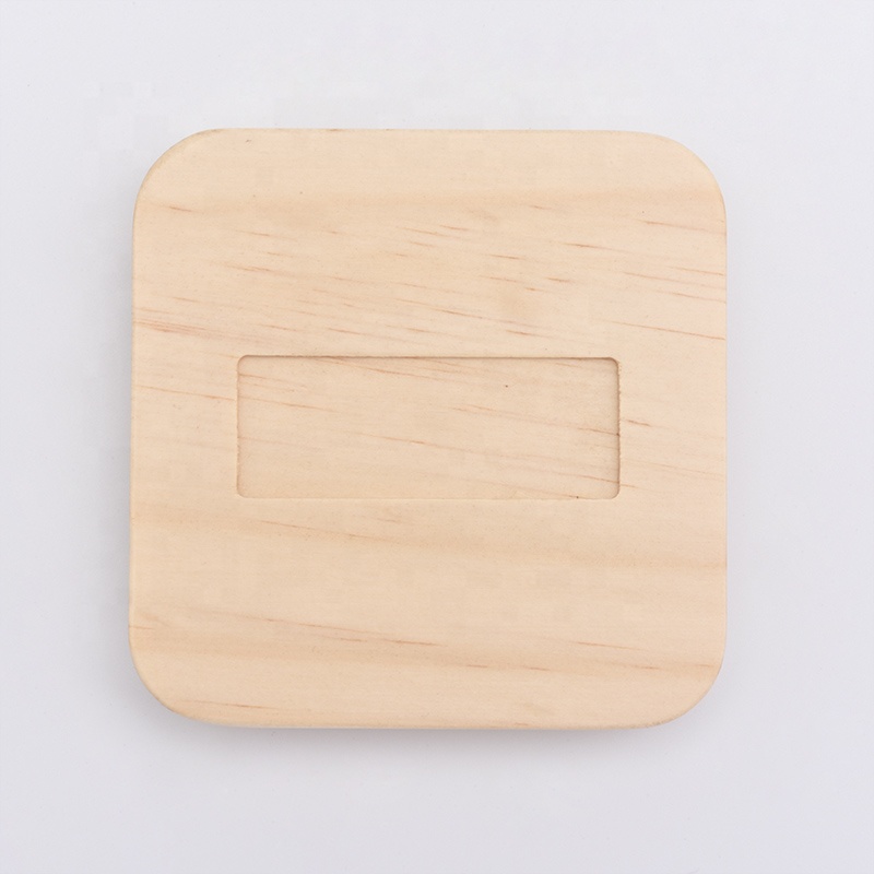 home decor square wooden candle jar lids