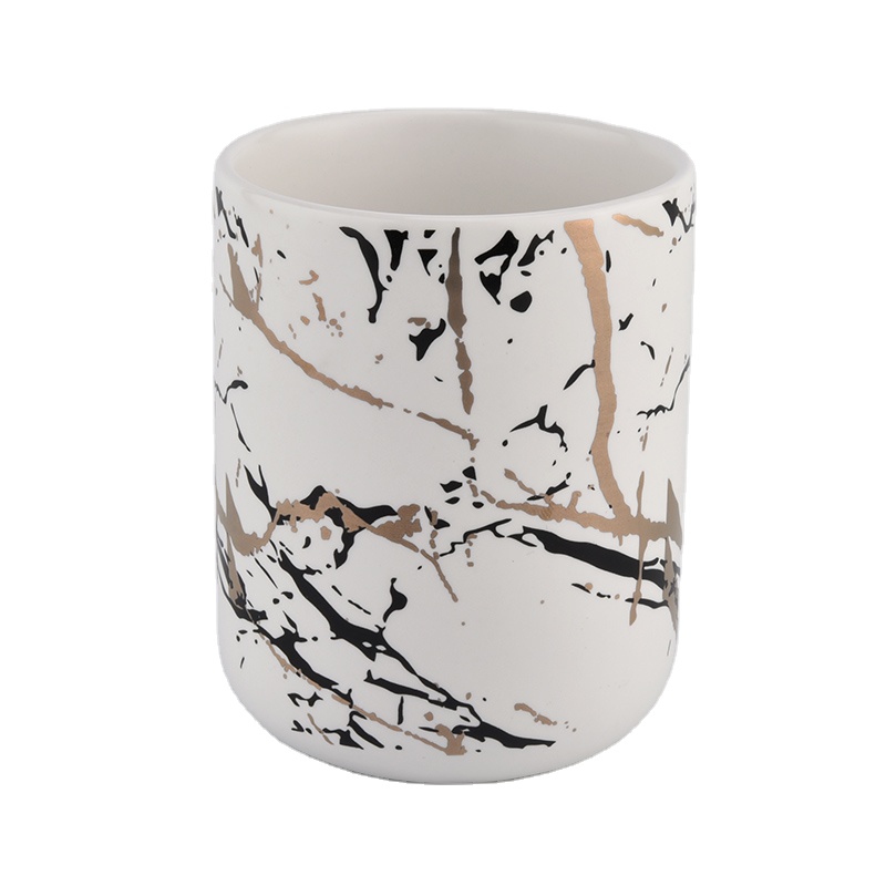 marble pattern ceramic candle holder
