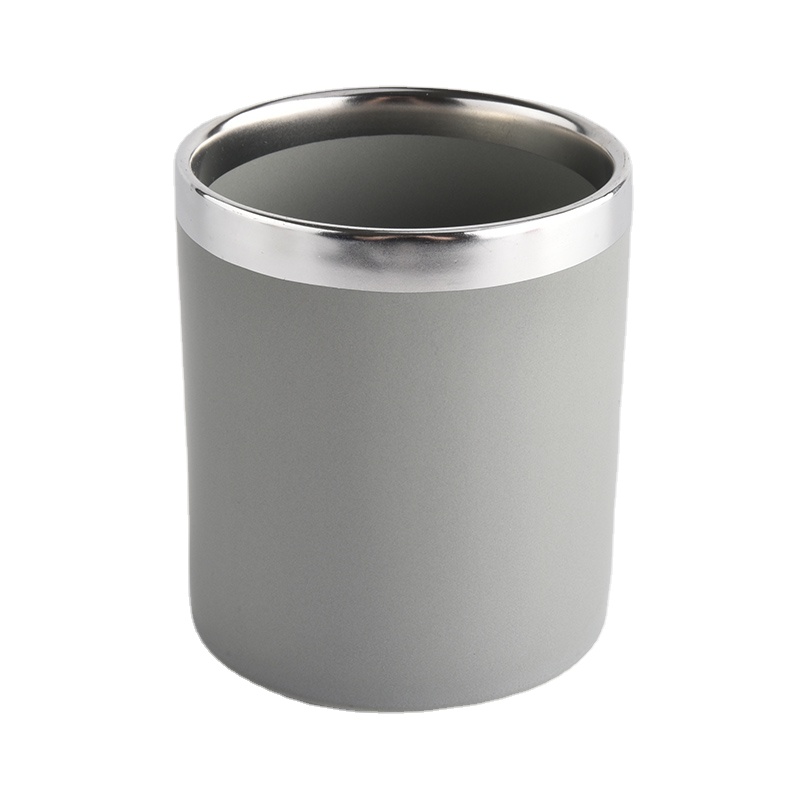 Blown color ceramic candle holder with gold rim