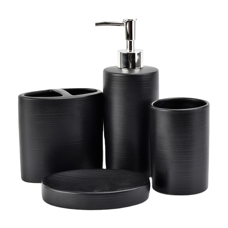 Sunny Glass black 5 Piece Bathroom Accessory Set