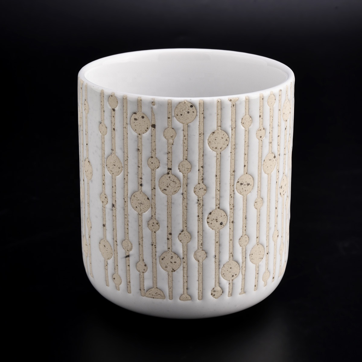 14oz ceramic candle jars with sanding pattern
