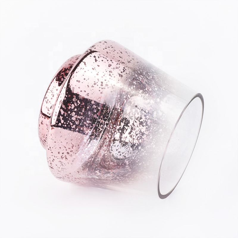 Pink Mercury glass candle holder 8oz