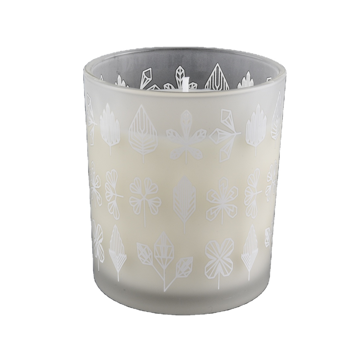 white frosted glass candle jars for home decoration