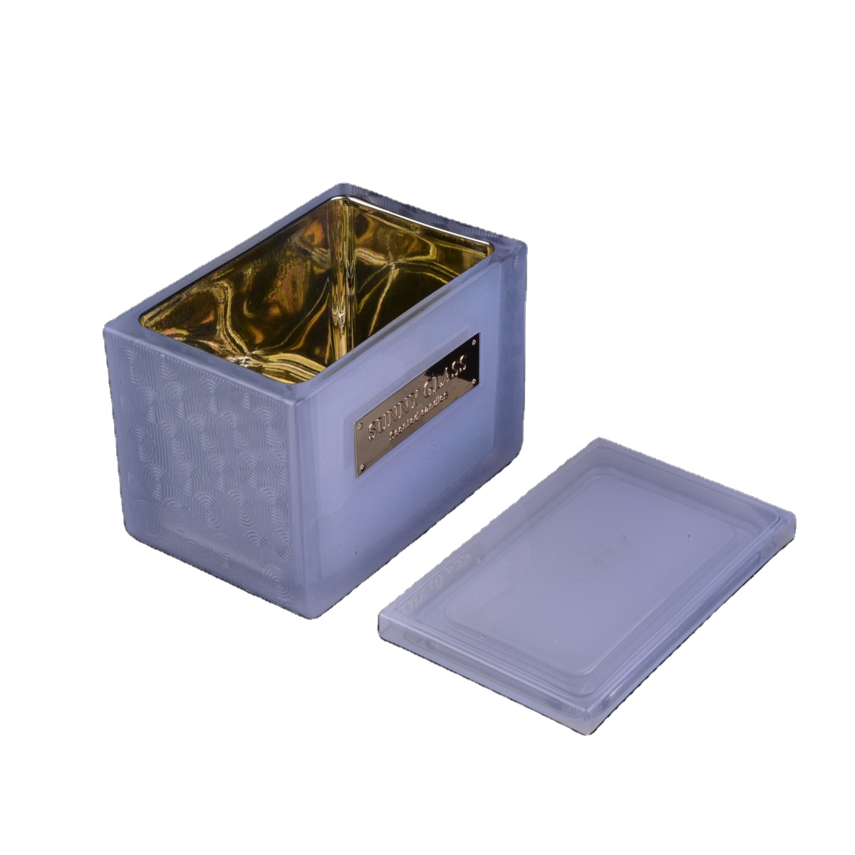 Square white scented luxury home decorative glass candle jars