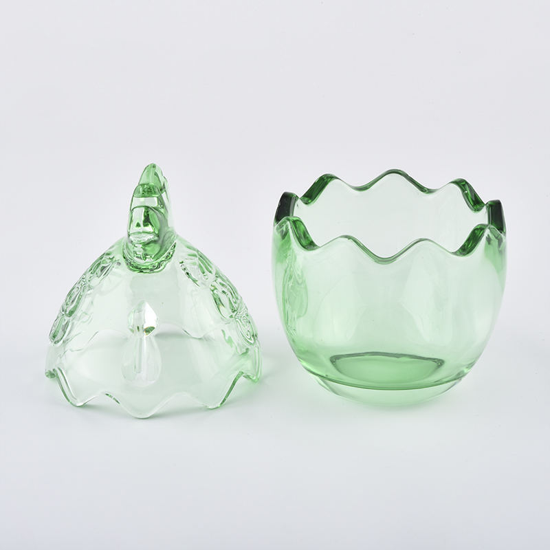 4oz luxury glass candle jar with lid