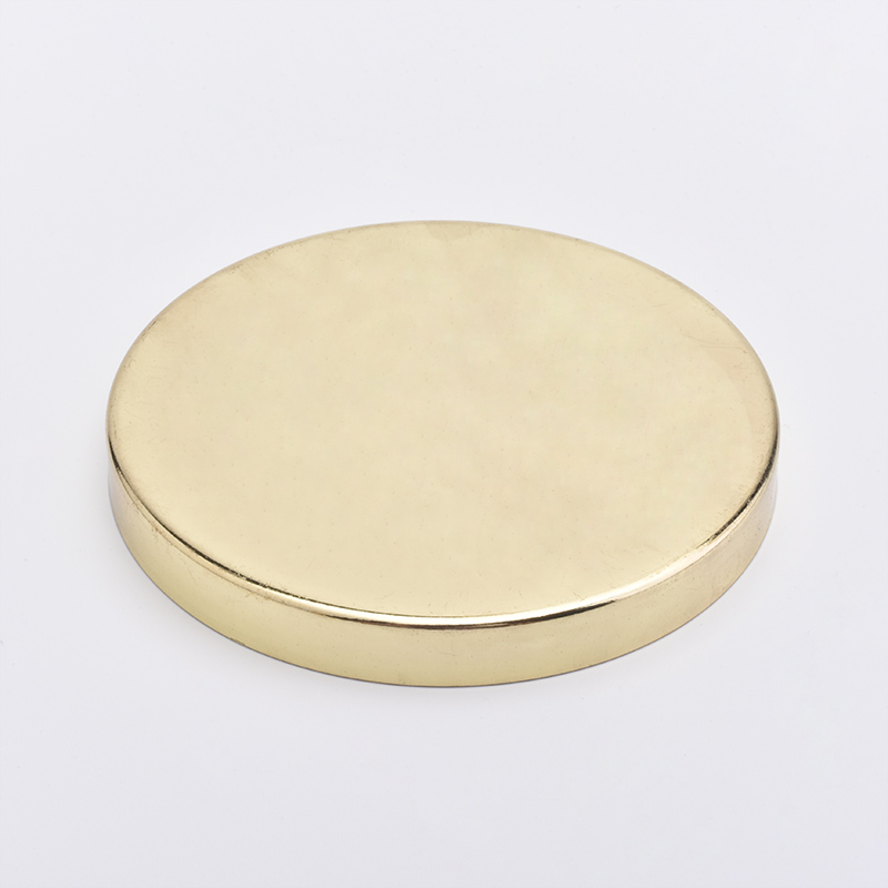 Stainless steel metal lid for candle jars