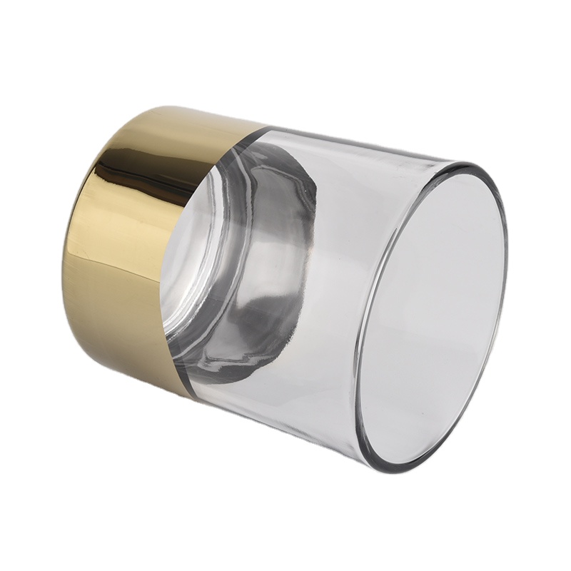 Gold decal on the candle holder glass