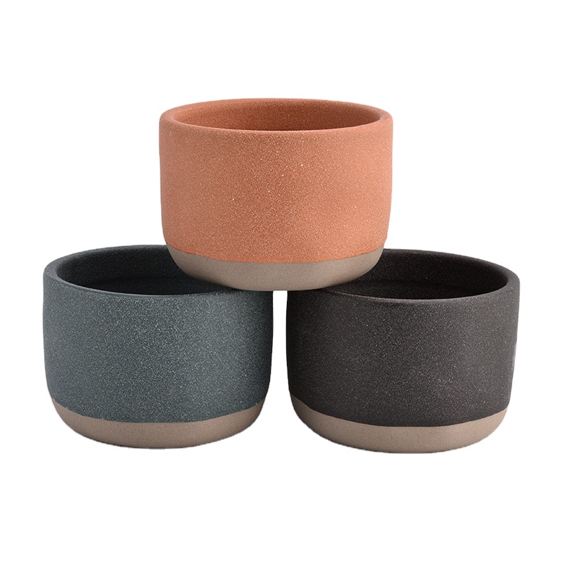 luxury sandy rough decoration ceramic candle holder
