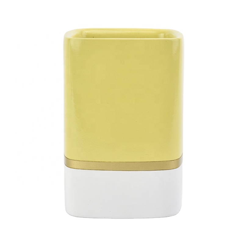 luxury yellow cement candle holder