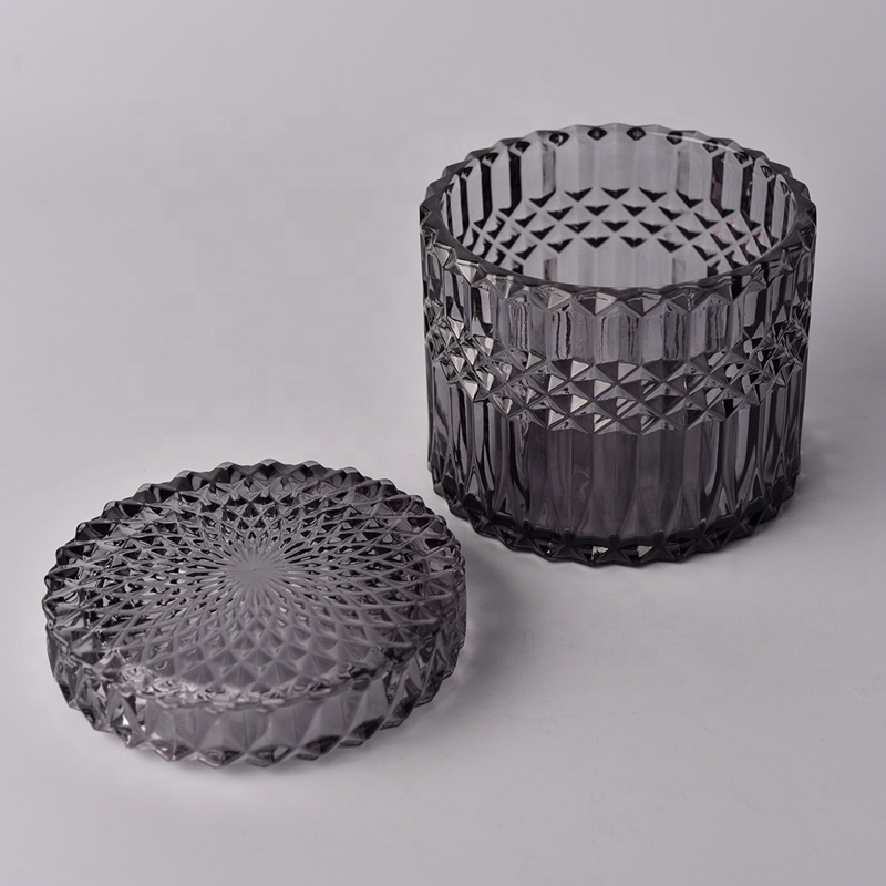 home decor  glass 500ml candle jar black