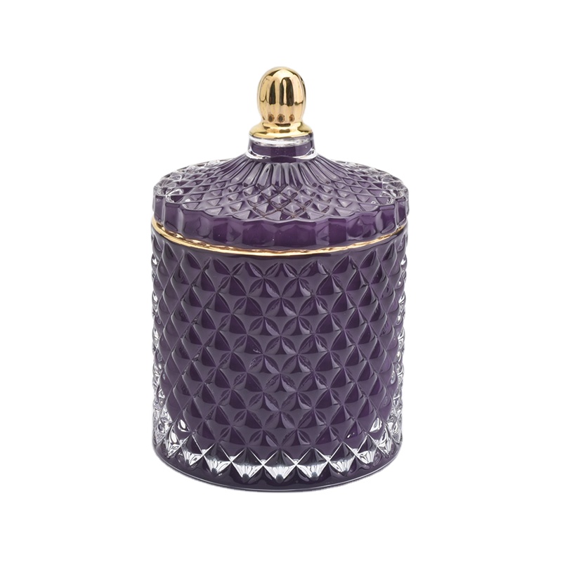 Cylinder scented glass candle holders with lid wholesales