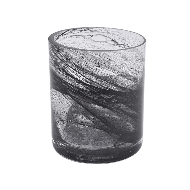 luxury home decor brush color glass candle jars