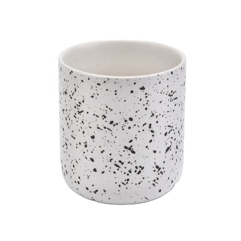 luxury spots ceramic candle jar