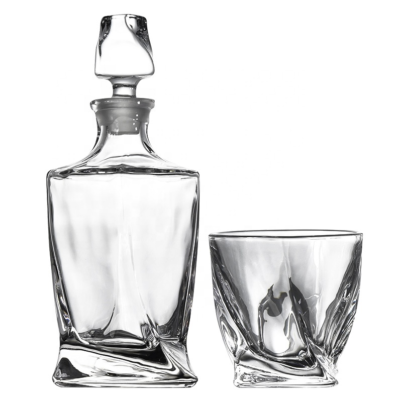 5pieces Wholesales Household  Whisky glass Liquor decanter and bottle cup sets