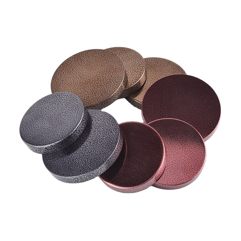 luxury custom round grey metal lids for candle jars
