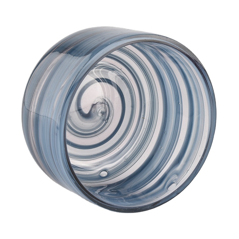 Mouth blown glass candle jar for scented candle