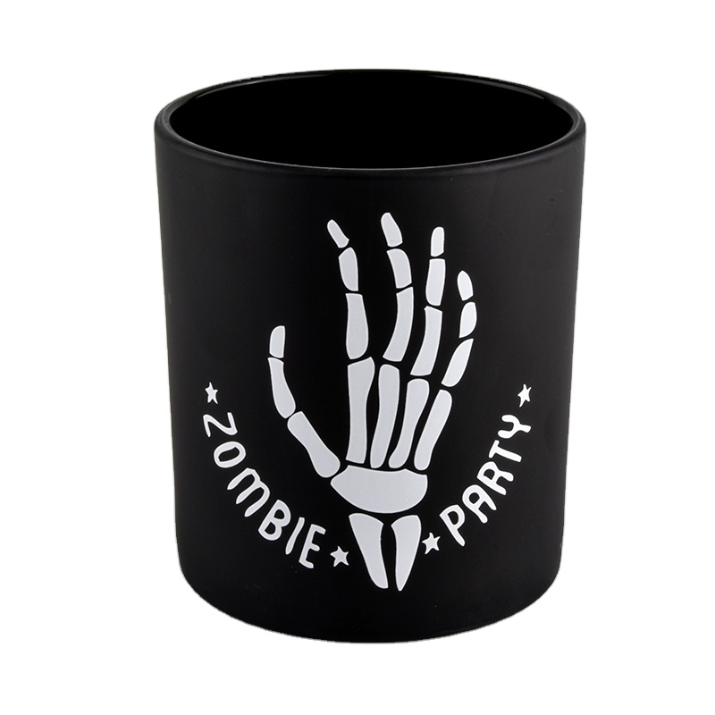 luxury matte black glass jar candle holder
