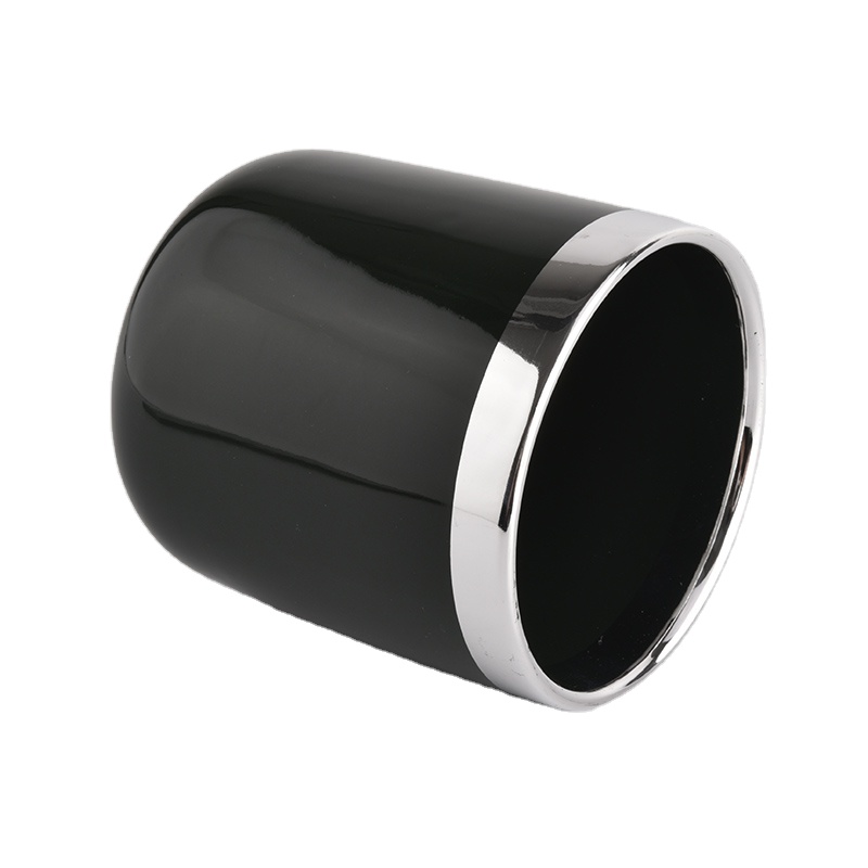 luxury black ceramic candle jar
