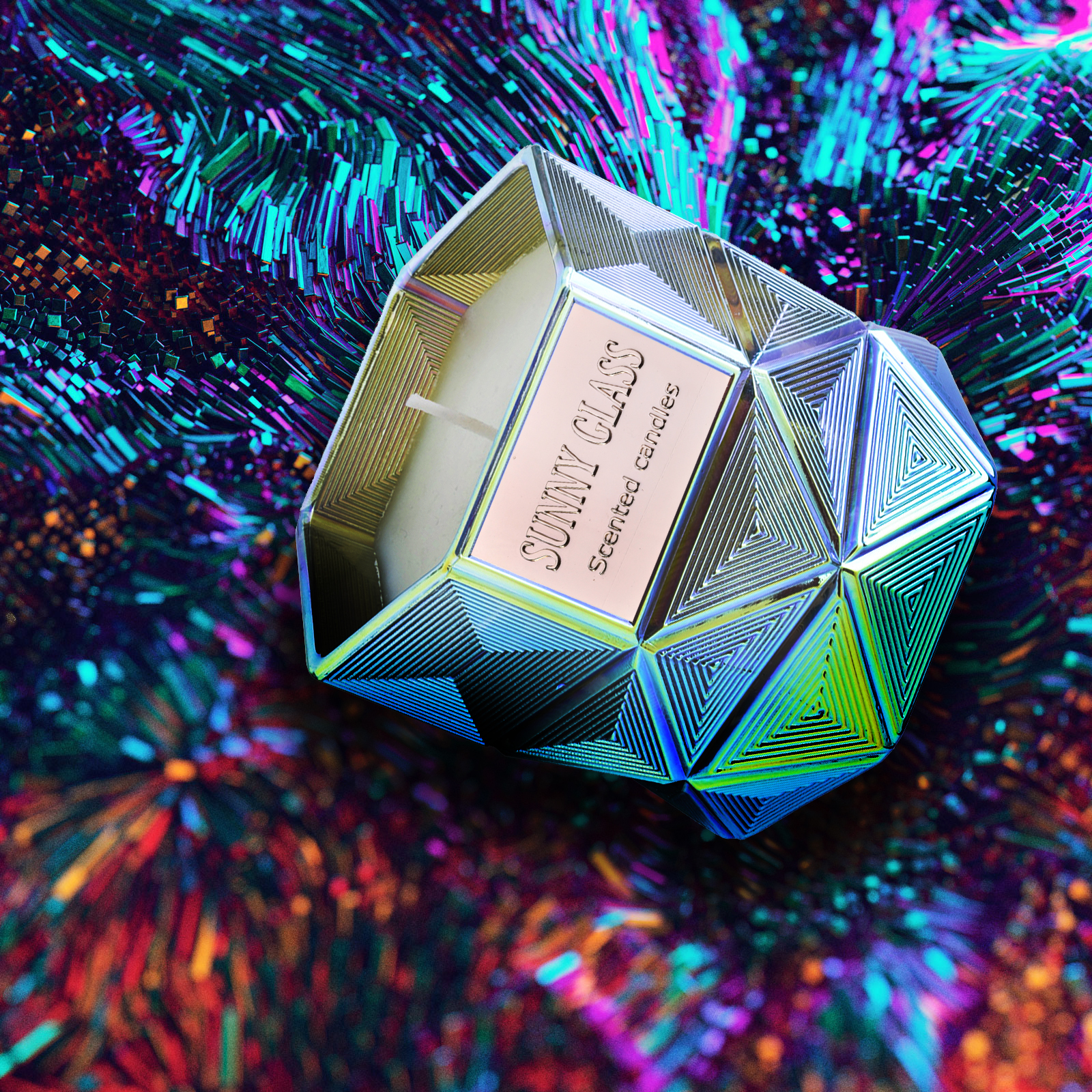 Sunny Glassware hexagon candle jar for luxury brand