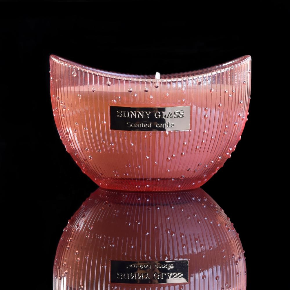 New design wholesales color custom scented glass candle jars