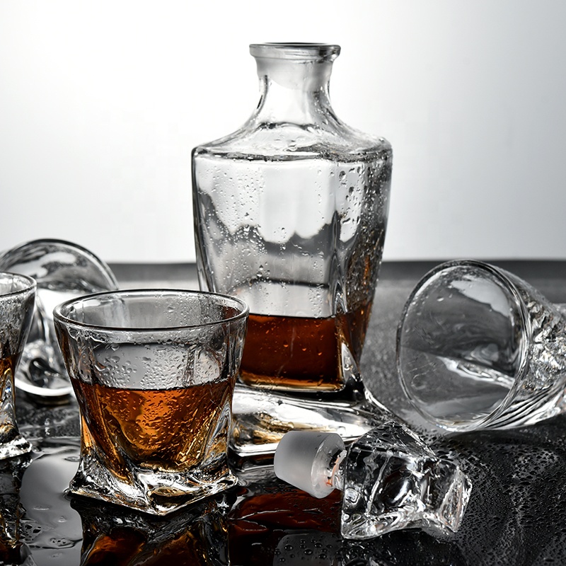 5pieces Wholesales Lead Free crystal Whiskey Glasses Decanter cup sets