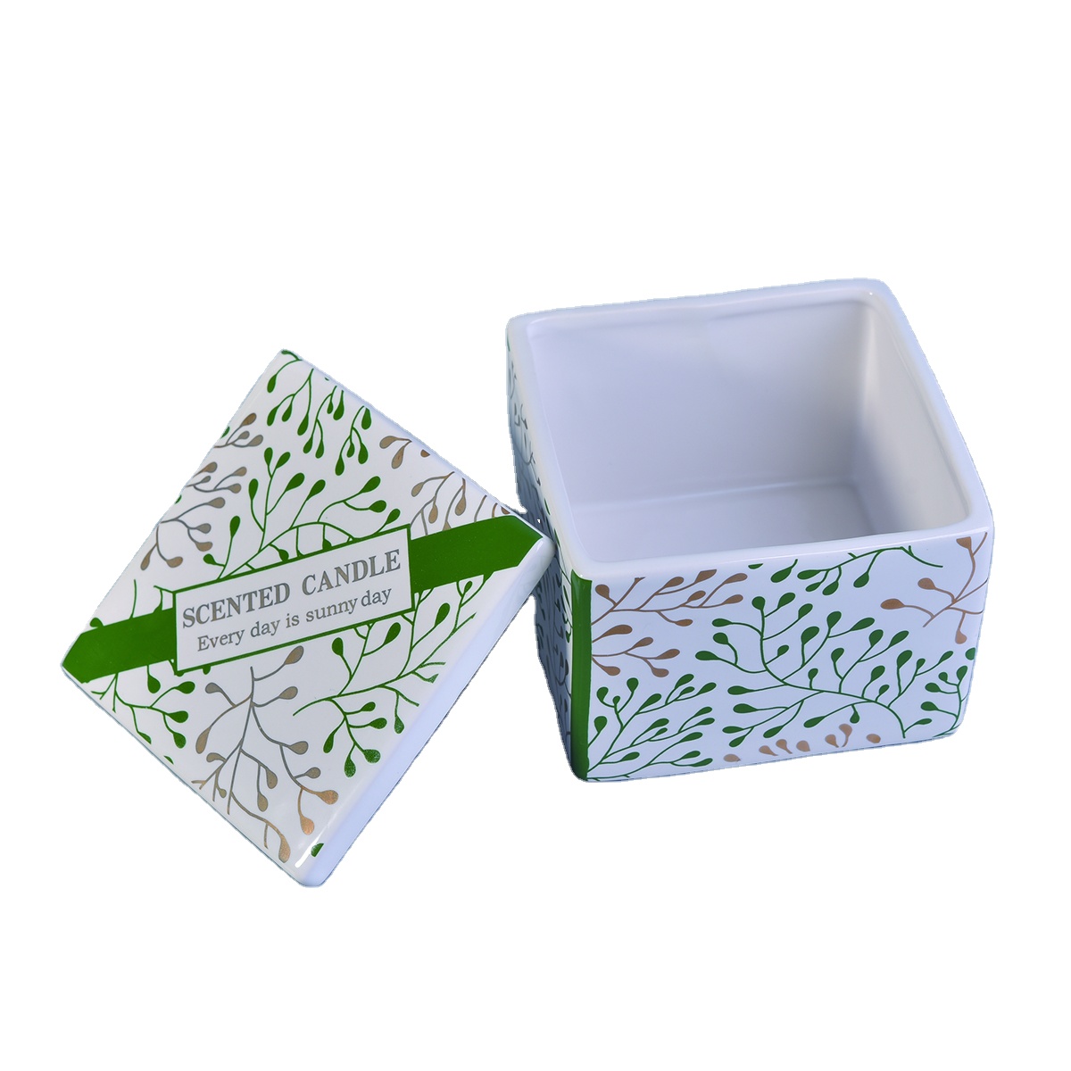 Sunny luxury square scented candle ceramic holder in bulk