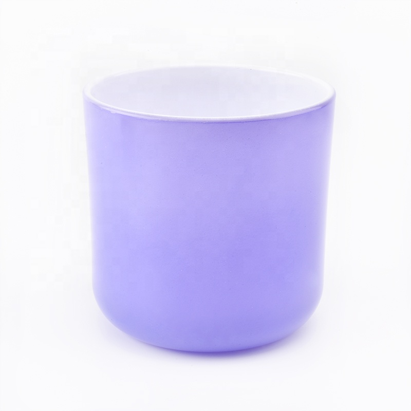 luxury 13oz purple round bottom ceramic candle jars