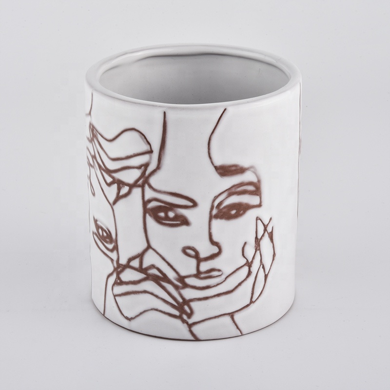 Ceramic candle holder with custom design