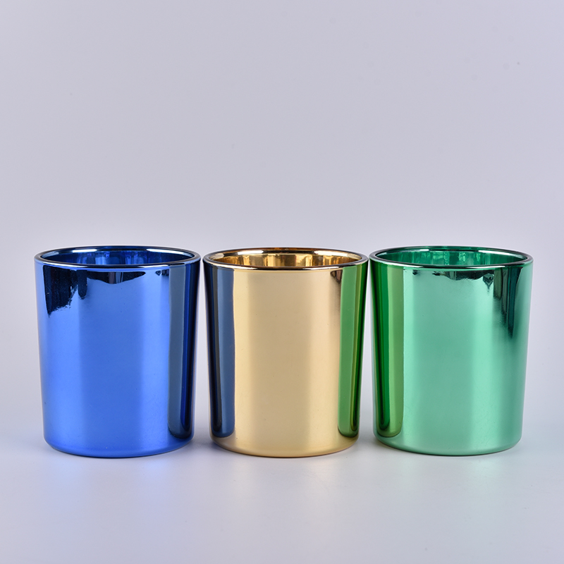 metallized glass candle jar