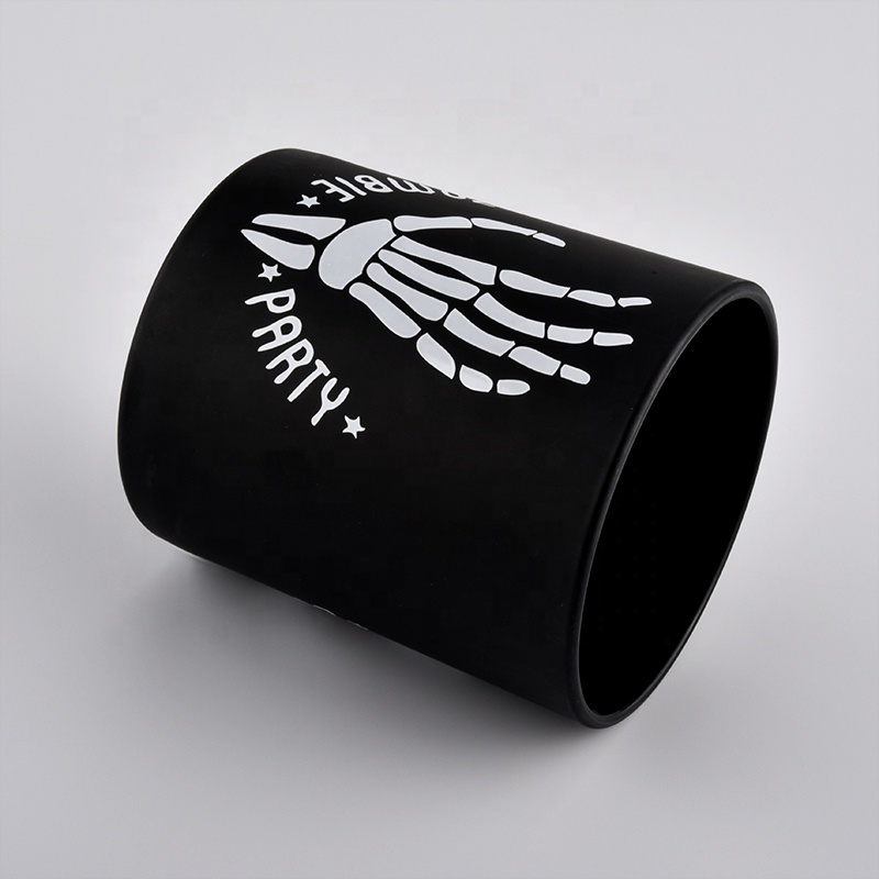Sunny black luxury glass jar for candle making party decoration
