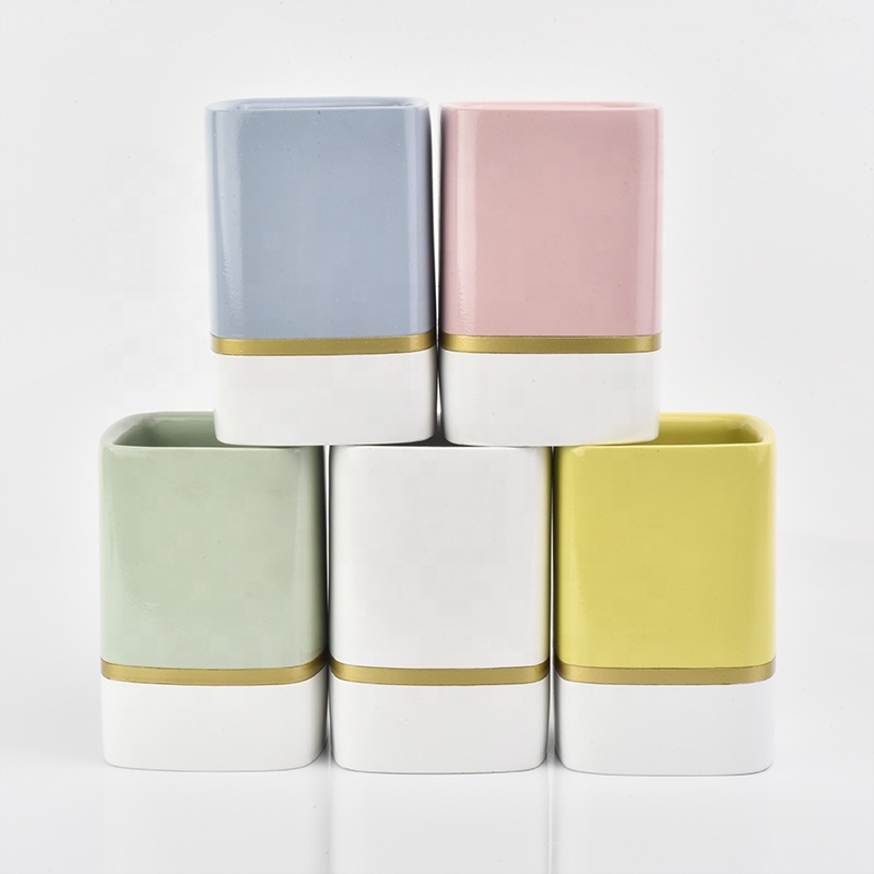luxury yellow cement candle holder