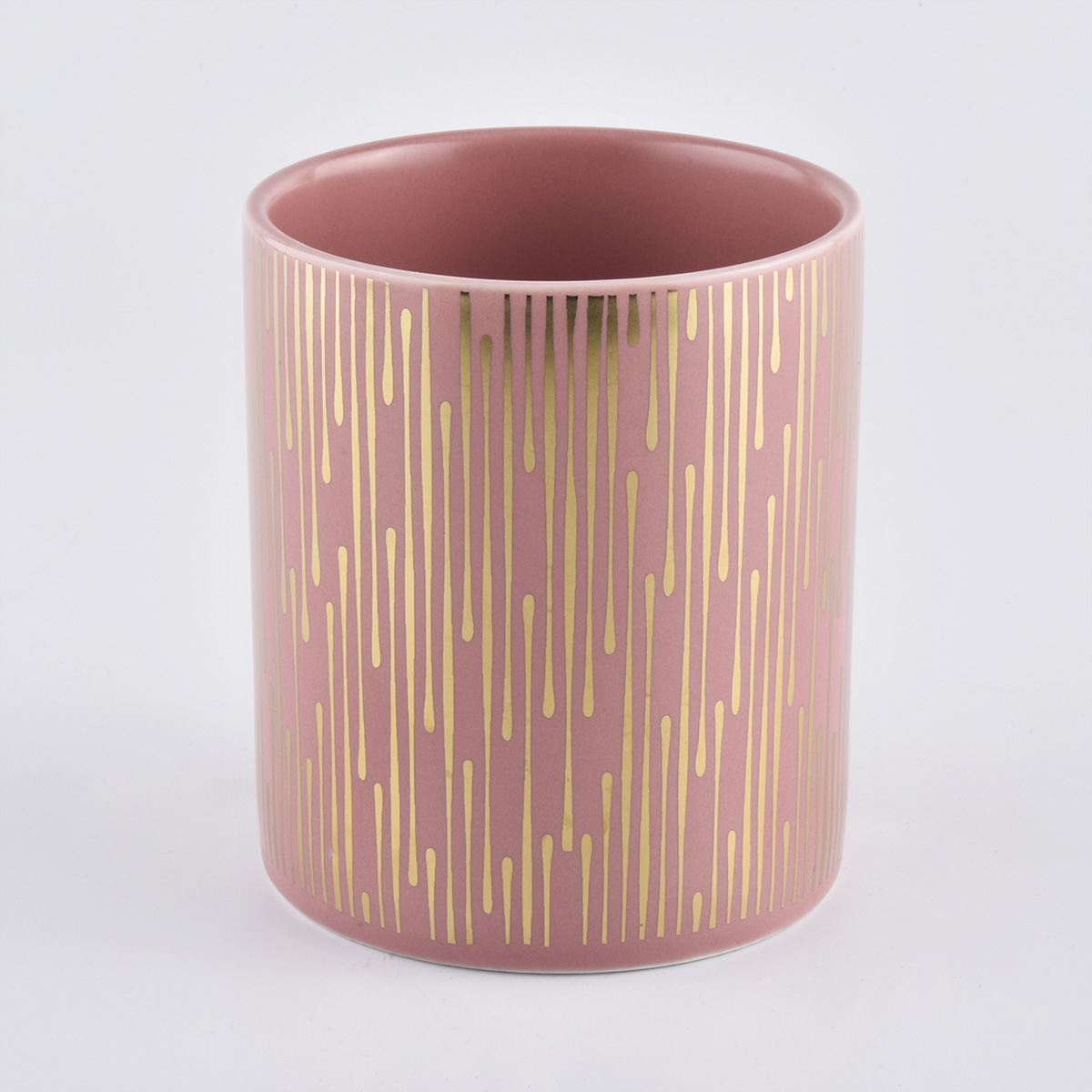 luxury ceramic candle jars with gold pattern