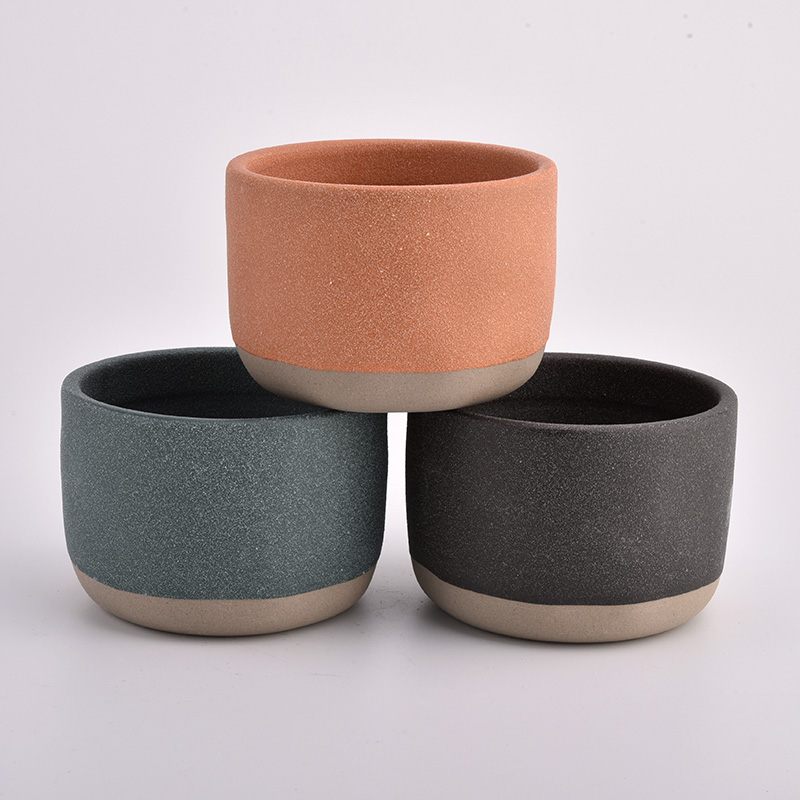 luxury sandy clay ceramic candle holder