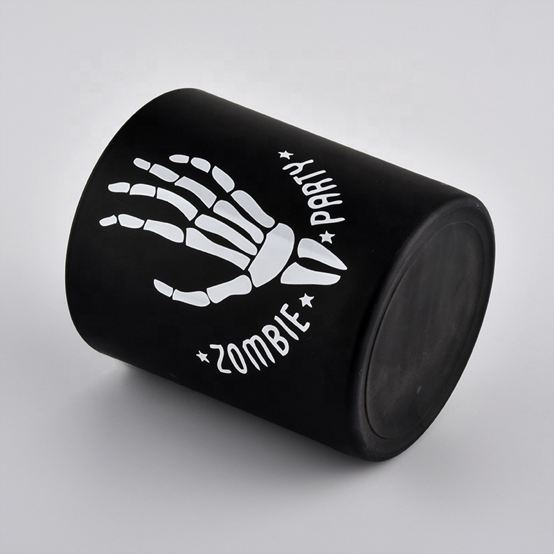 Sunny black luxury glass jar for candle making party decoration