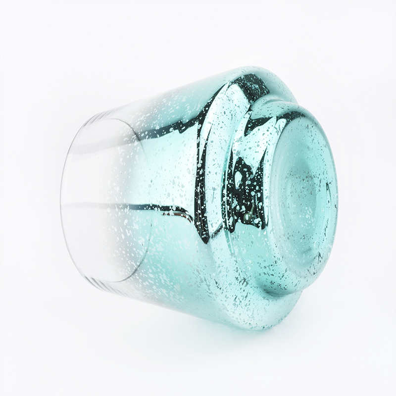 Green Mercury glass candle holder 8oz