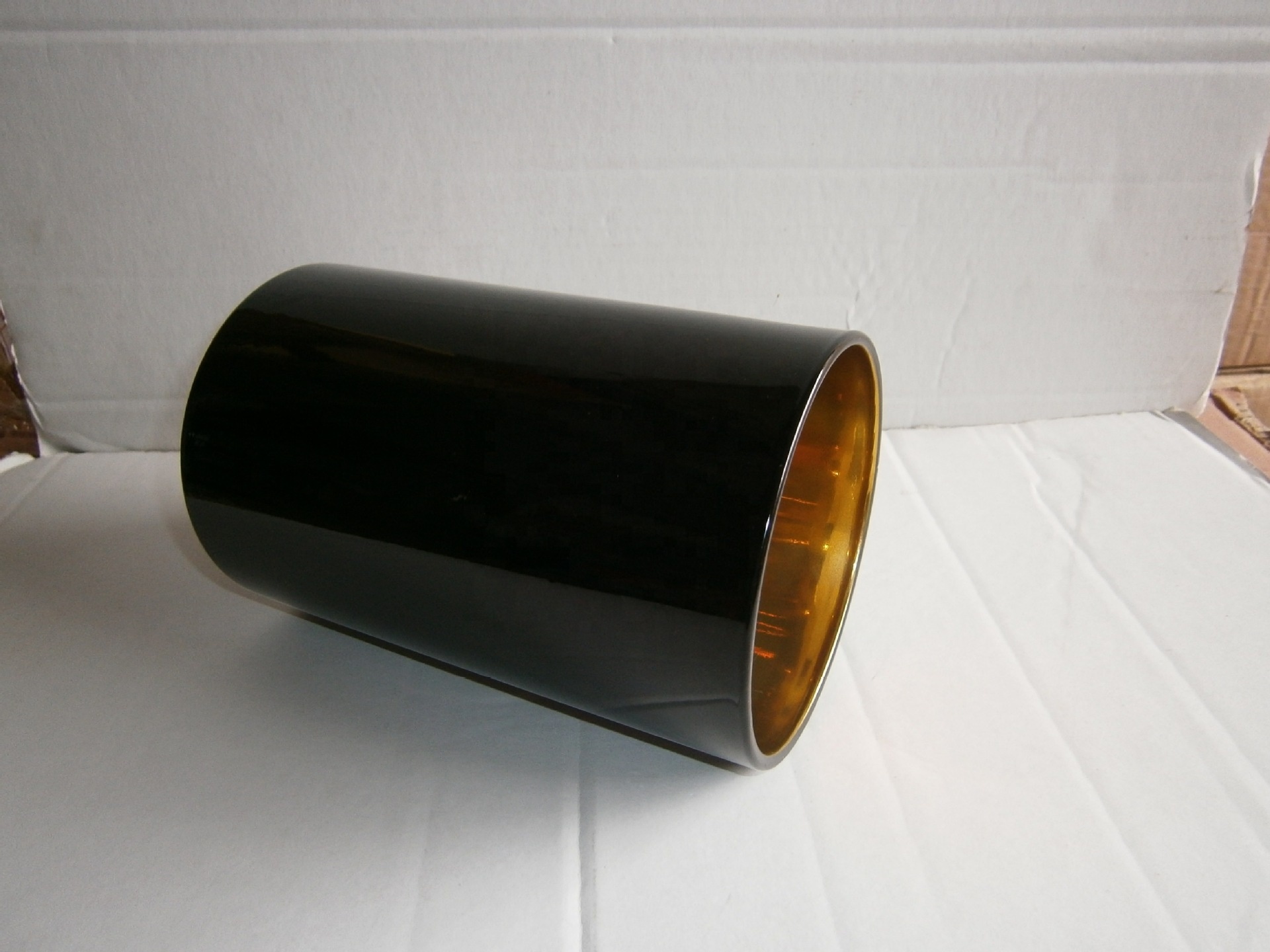 Large votive glass candle jar with electroplating color