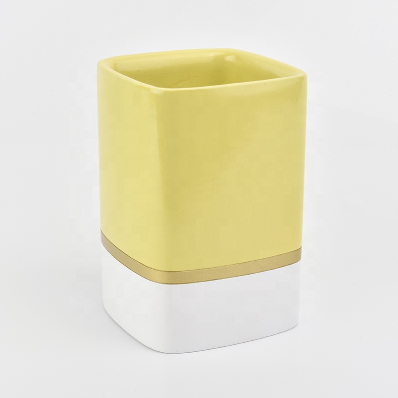 luxury yellow cement candle holder
