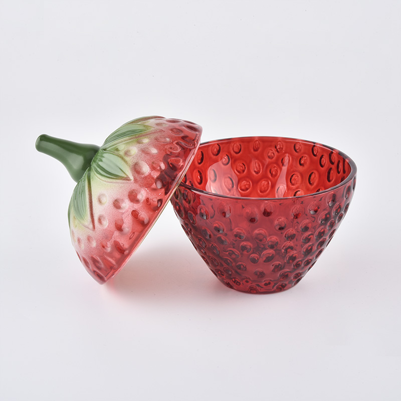 strawberry candle jars