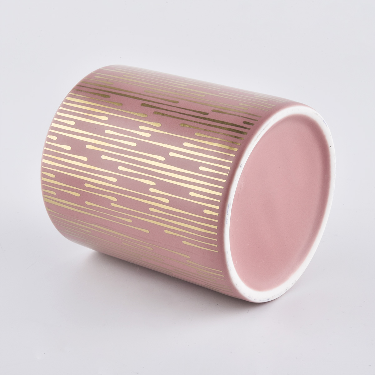luxury ceramic candle jars with gold pattern