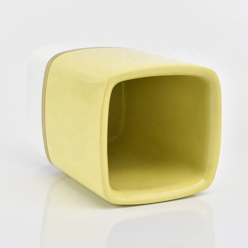 luxury yellow cement candle holder