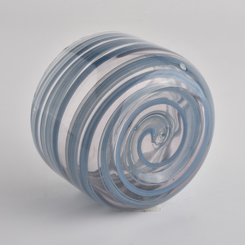 Mouth blown glass candle jar for scented candle