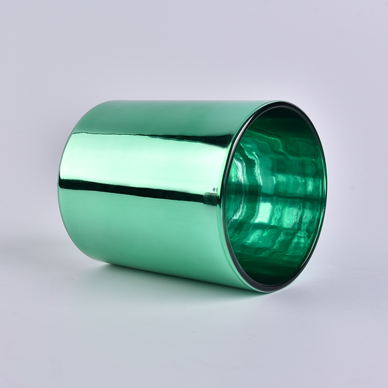 metallized glass candle jar