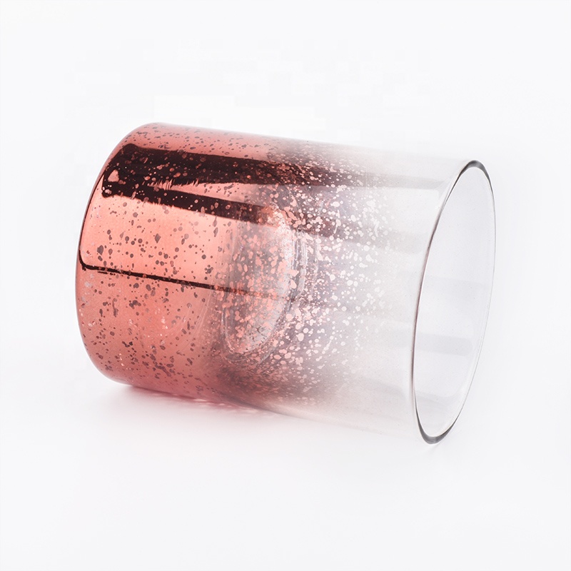 red color glass candle vessels with mercury decorations
