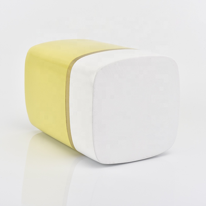 luxury yellow cement candle holder